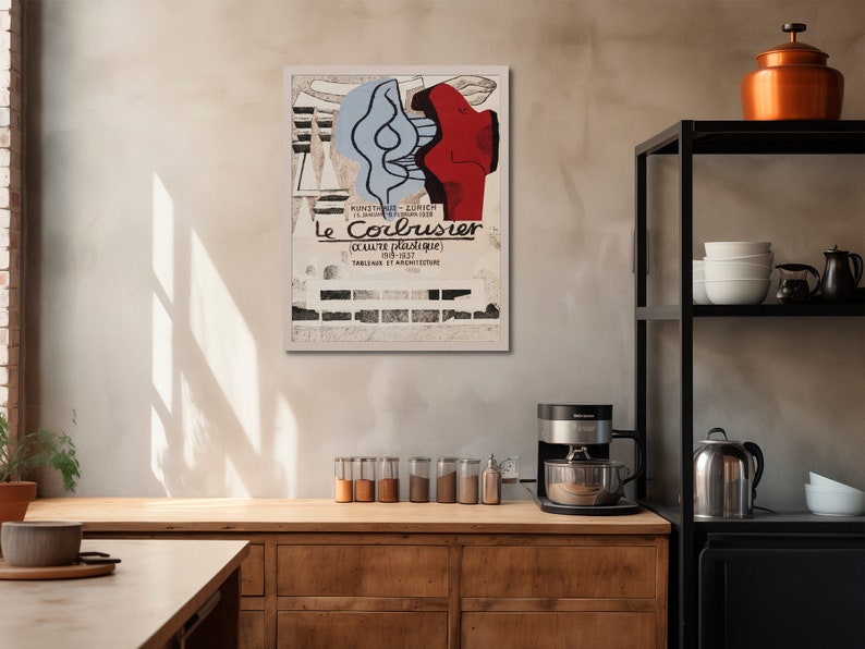 Abstract Art Print Digital Download - Vintage Exhibition Le Corbusier Oeuvre Plastique 1919-1937 Poster for Museum-Worthy Wall Art image 5
