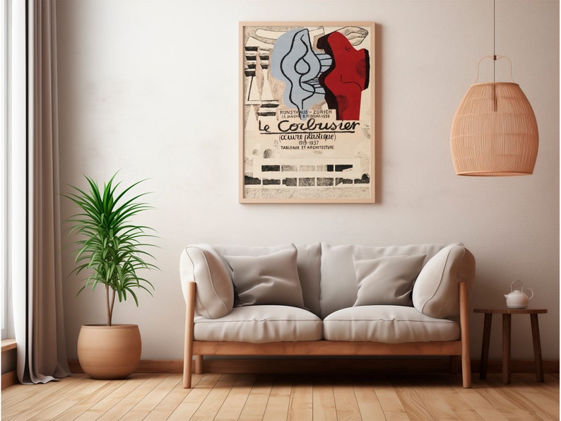 Abstract Art Print Digital Download - Vintage Exhibition Le Corbusier Oeuvre Plastique 1919-1937 Poster for Museum-Worthy Wall Art image 6