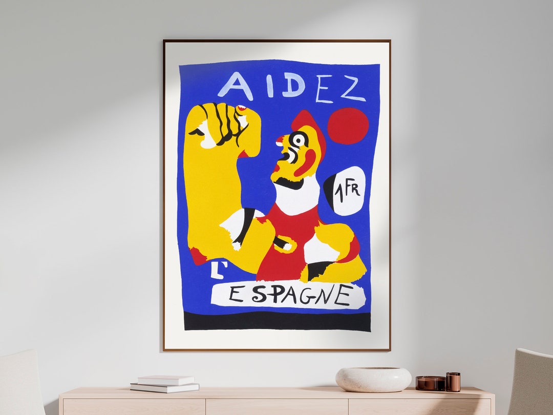 ポスター アート Aidez lEspagne 1937（ジョアン ミロ） 額装品 アルミ