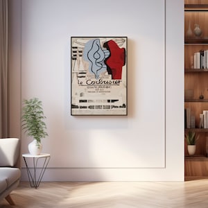 Abstract Art Print Digital Download - Vintage Exhibition Le Corbusier Oeuvre Plastique 1919-1937 Poster for Museum-Worthy Wall Art image 1