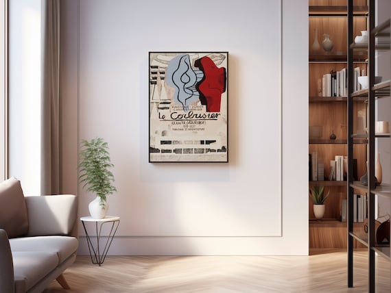 Abstract Art Print Digital Download - Vintage Exhibition Le Corbusier Oeuvre Plastique 1919-1937 Poster for Museum-Worthy Wall Art