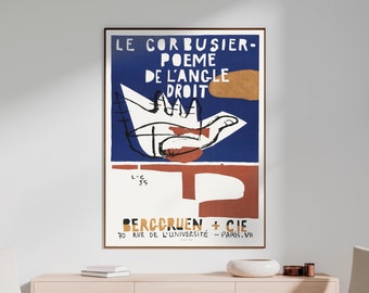 Museum Le Corbusier Poeme de L&#39;Angle Droit 1955 Poster - Avangard Retro Wall Art Print