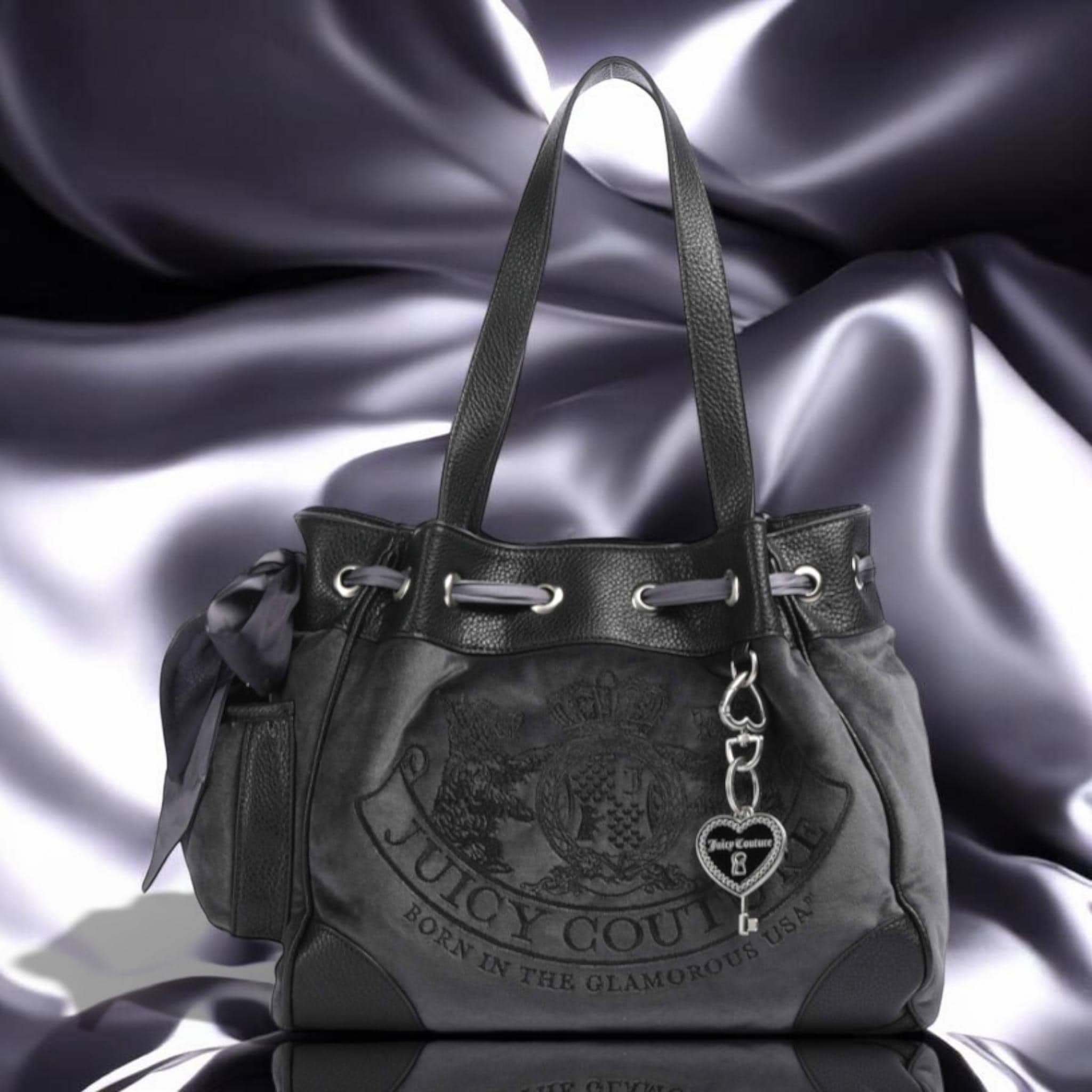 JUICY COUTURE レザー ショルダーバッグ y2k ブラック 黒 金具 Juicy Couture Y2K Black Leather Shoulder Bag Magnetic Closure | eBay