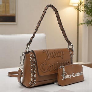 JUICY COUTURE - Monedero + Cartera + Correa - MARRÓN - Nuevo con Etiqueta