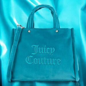 JUICY COUTURE - Sac à main + Portefeuille + Sangle - TURQUOISE - Neuf avec étiquette