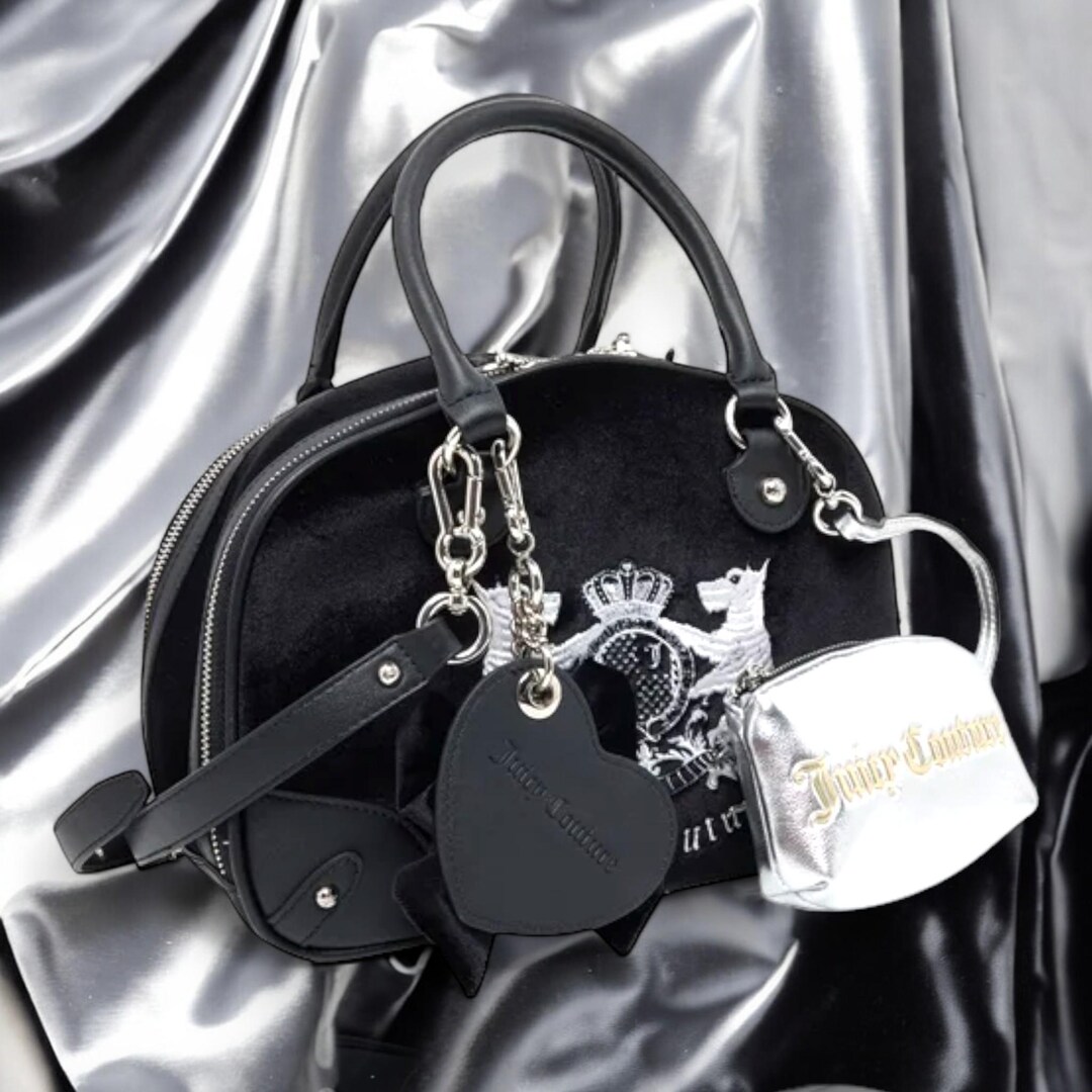JUICY COUTURE Handbag Wallet Mirror Bow BLACK Brand New With Label Tag Dust Bag - Etsy JUICY COUTURE Handbag Wallet Mirror Bow BLACK Brand New With Label Tag Dust Bag - Etsy