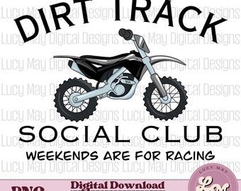 Dirt Track Social Club PNG: Design di gare di motocross (download digitale)