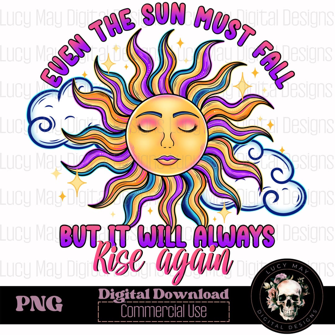 Neon Sun Inspirational Quote PNG: Hand-drawn Design (digital Download ...