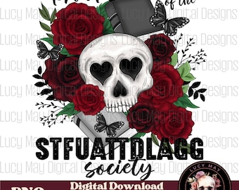 Floral Skull Book PNG: Dark Romance Reading (Digital Download)