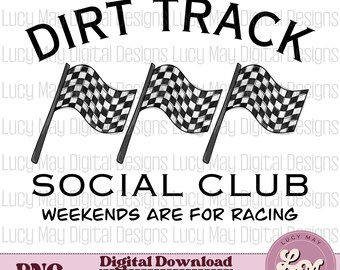 Dirt Track Social Club PNG: Design a sublimazione delle bandiere da corsa (download digitale)