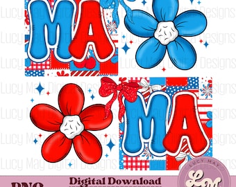 Mamá Patriótica PNG: Diseño de camiseta coqueta del 4 de julio (Descarga digital)