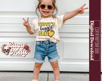Sissy's Biggest Fan Softball Design, Kids PNG (Digital Download)