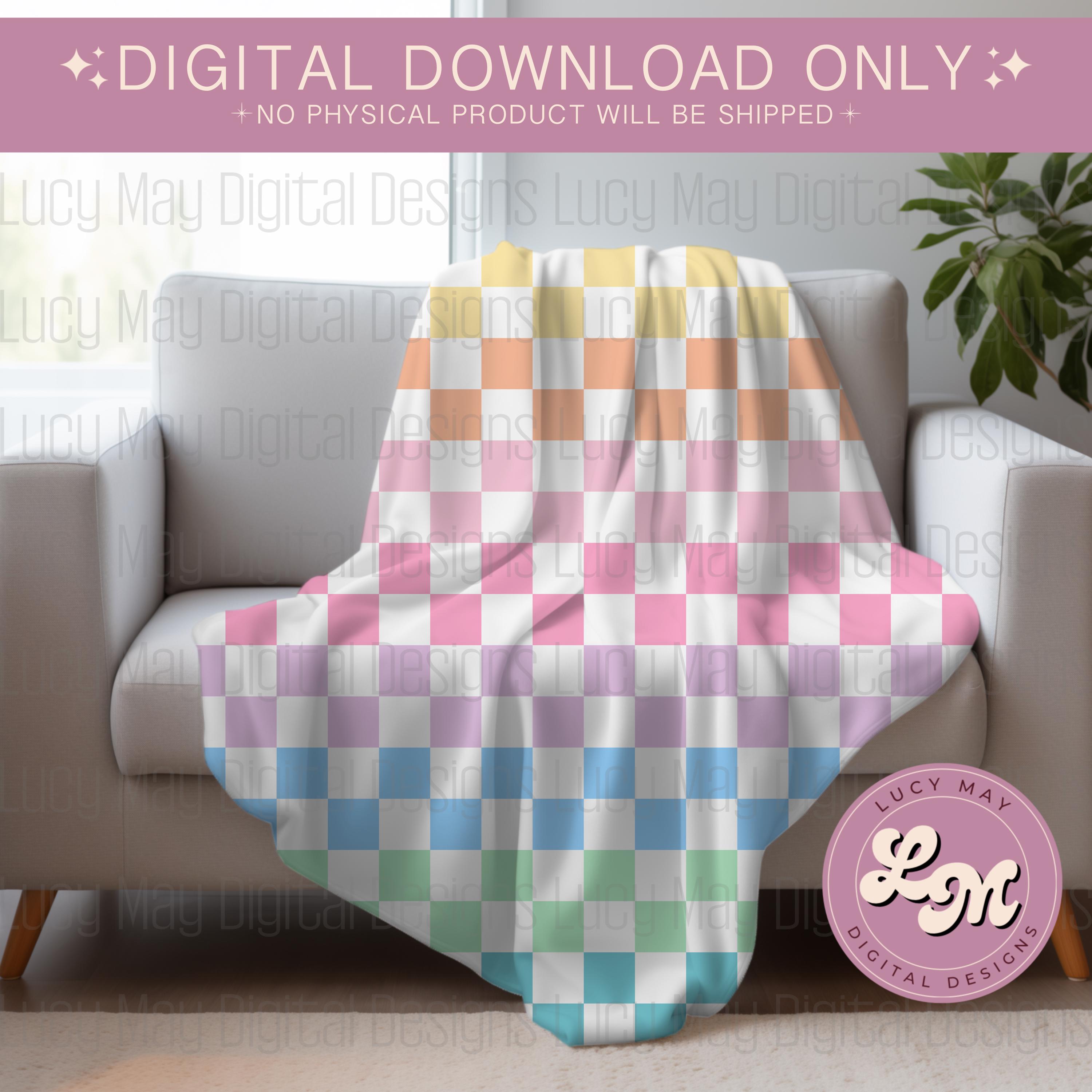 Pastel Checker Print Seamless Pattern: Girly Fabric Design (digital ...