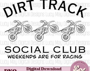 Dirt Track Social Club PNG: Design di gare di motocross (download digitale)