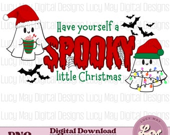 Spooky Christmas Ghost PNG: Santa Ghost Sublimation (Digital Download)
