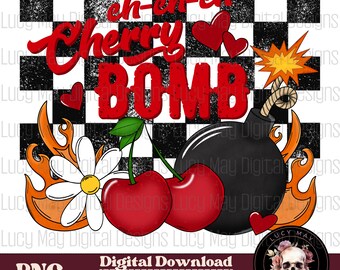 Cherry Bomb - Rock n Roll Checker Print (Digitaler Download)