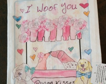 Puppy Kisses Dish Towel