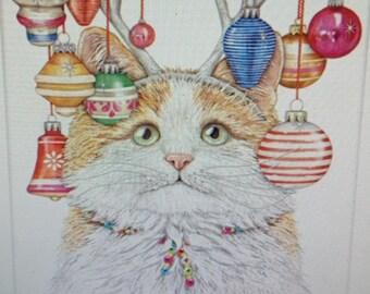 Cat Holiday Antlers Towel Wash & Dry Set