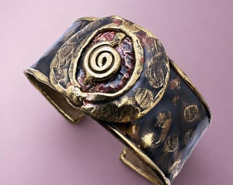 Boho Modern Handcrafted Sculptural Cuff Bracelet