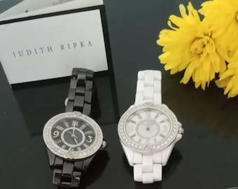 Judith Ripka Coral Silicone Band Watch in Stainless Steel  display picture 1