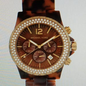 Authentic Tortoise Michael Kors copper face watch! Michael Kors Jet Set Tortoise Shell Ladies Watch MK5038  main image 3