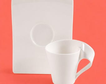 NewWave Café Set of 2 Cappuccino Cups and Saucers by Villeroy & Boch