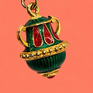 Joan Rivers Grecian Urn and Crown Enamel Pendant