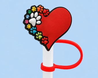 Set of 3 "Love Dogs" Straw Covers
