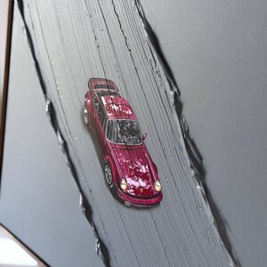 Porsche 911 Wall Art – Textured Painting on Canvas | Custom Car Artwork ...