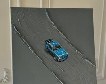 Original painting ,Textured,car,painting,textured paintings,porsche