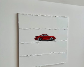 Porsche 911 Gemälde | Handgemachte Acryl Leinwand | Benutzerdefinierte Sportwagen Wandkunst Geschenk