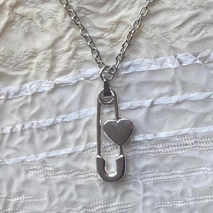 Niedliche Sicherheitsnadel Halskette - Anhänger, Edelstahlkette, Y2K Ästhetischer Schmuck