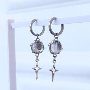 Y2K Grunge Earrings- Star Earrings- Celestial - Huggie Hoop Earrings- Goth - Aesthetic- Tarnish Resistant- Hypoallergenic