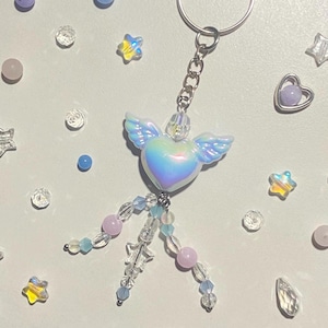 Celestial Heart Keychain | Cluttered Bag Charm | Y2K Star Keychain | Kawaii Keyring | Cute Gift