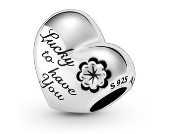 Pandora Sterling Silver Mum Heart & Clover Charm Handmade Family Love Charm A Unique Gift for Mother with Meaningful Family Bond Design