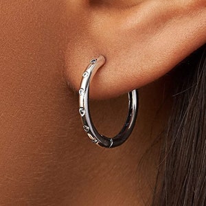 New Pandora Sterling Silver Simple Sparkling Droplet Hoop Earrings, Beautiful Women's Earrings In 925 ALE Item, Affordable Item Must-Have UK image 2
