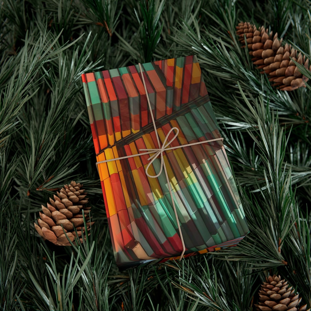 Vibrant Abstract Art Gift Wrapping Paper, Modern Decorative Sheet