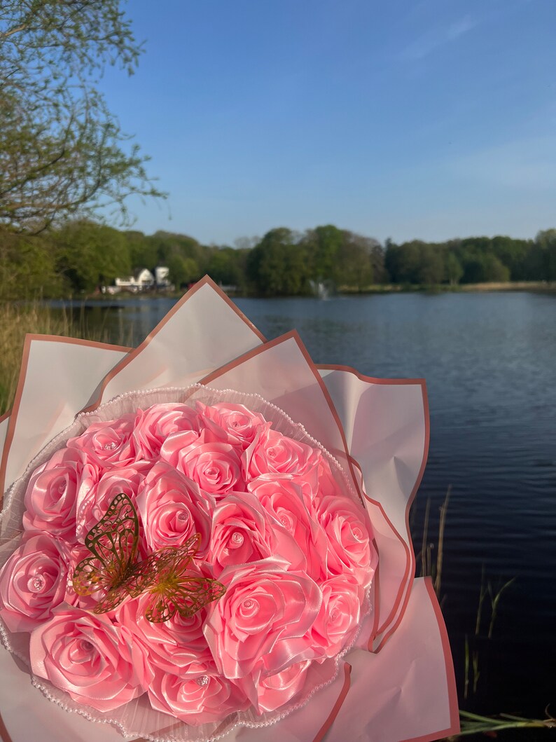 20 Eternal Roses: Ramo Buchon Handmade Artificial Flower Bouquet for ...