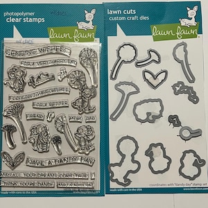 Lawn Fawn Dandy Day Stamps with Coordinating Dies| Destash Lawn Fawn Stamps and Dies| Destash Cardmaking Supplies| Pre-Owned Papercrafts