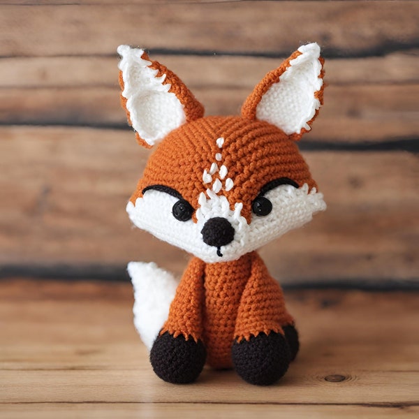 Fox crochet pattern, Fox plush pattern, Easy Amigurumi Animal PDF Pattern, Plush Toy, Crochet Toy Animal, Amigurumi Tutorial