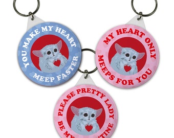 Beep the Meep - Dr Who Keyring - Valentine's / Anniversary gift - 3 designs - 2 colours