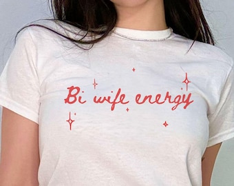 Bi vrouw energie baby T-shirt, sapphic Y2K shirt
