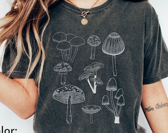 Pilz Comfort Colors Shirt, Cottagecore T-Shirt, Geschenk für Gärtner und Naturliebhaber