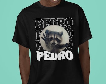 T-shirt Pedro Pedro Dancing Raccoon Tiktok, Funny Raccoon Meme, Viral Spinning Raccoon, Trendy Cadeau voor Vriend, Beschikbaar Y2K Baby Tee