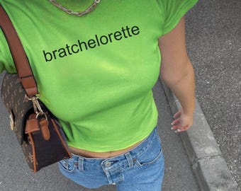 Brat Bride BabyTee, Bratchelotte Y2K Baby Tee, Brat Shirt, Brat Tee, Unhinged Baby Tee  Y2K Clothing, Y2K Style, Brat Tshirt