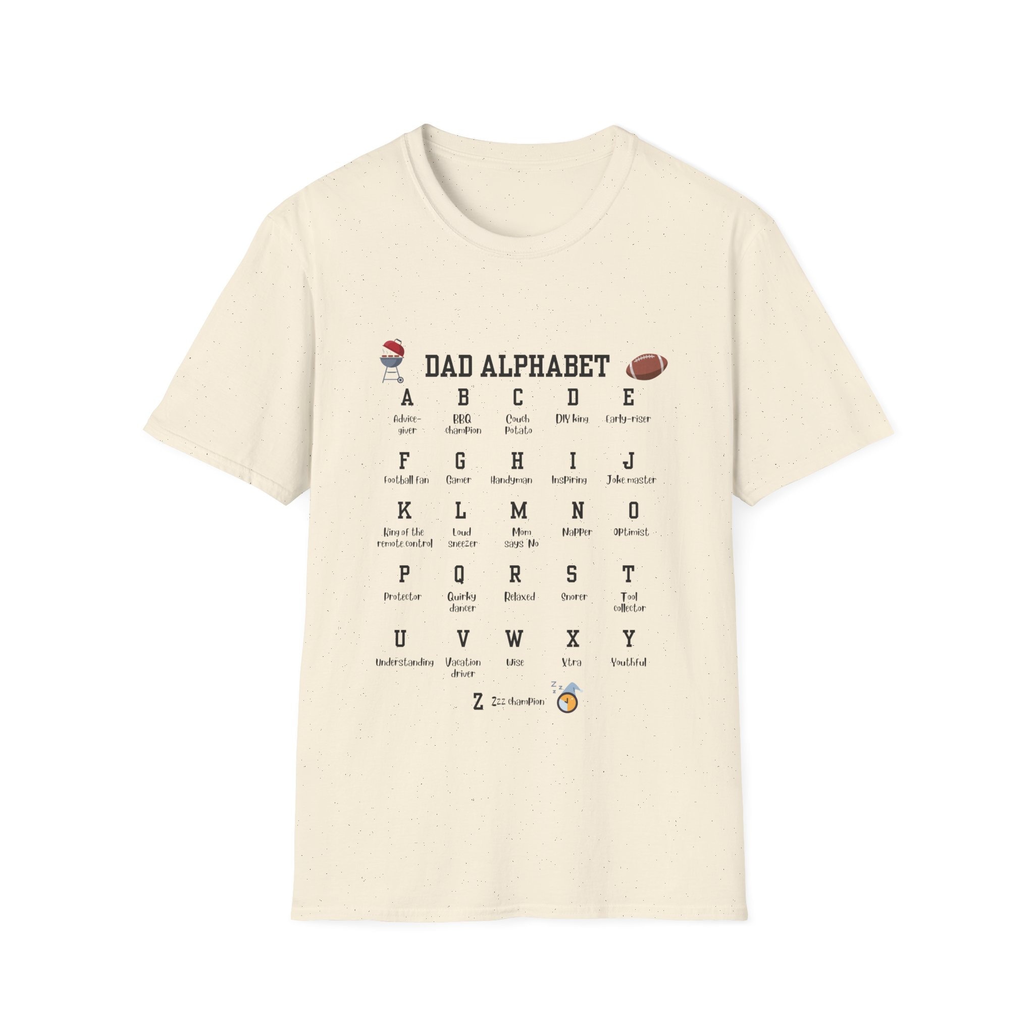 Dad Alphabet Shirt, Dad ABC Tee, Funny Gift for Father&#39;s Day, Trendy Tshirt for Dad