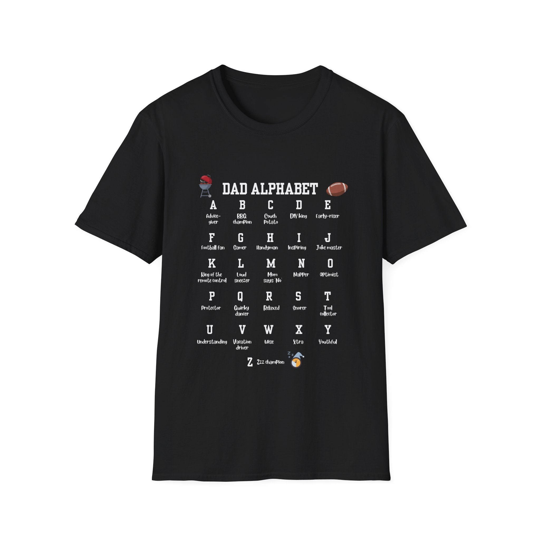 Dad Alphabet Shirt, Dad ABC Tee, Funny Gift for Father&#39;s Day, Trendy Tshirt for Dad
