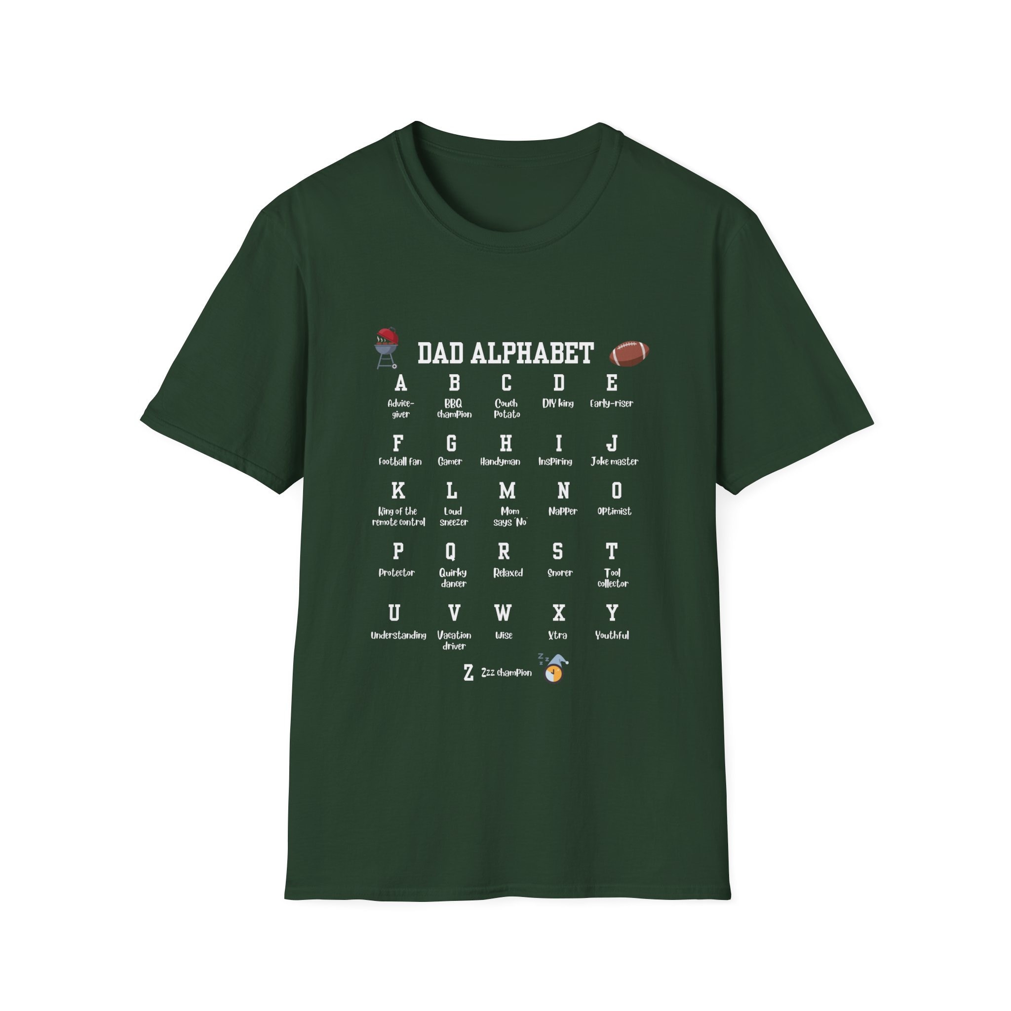 Dad Alphabet Shirt, Dad ABC Tee, Funny Gift for Father&#39;s Day, Trendy Tshirt for Dad