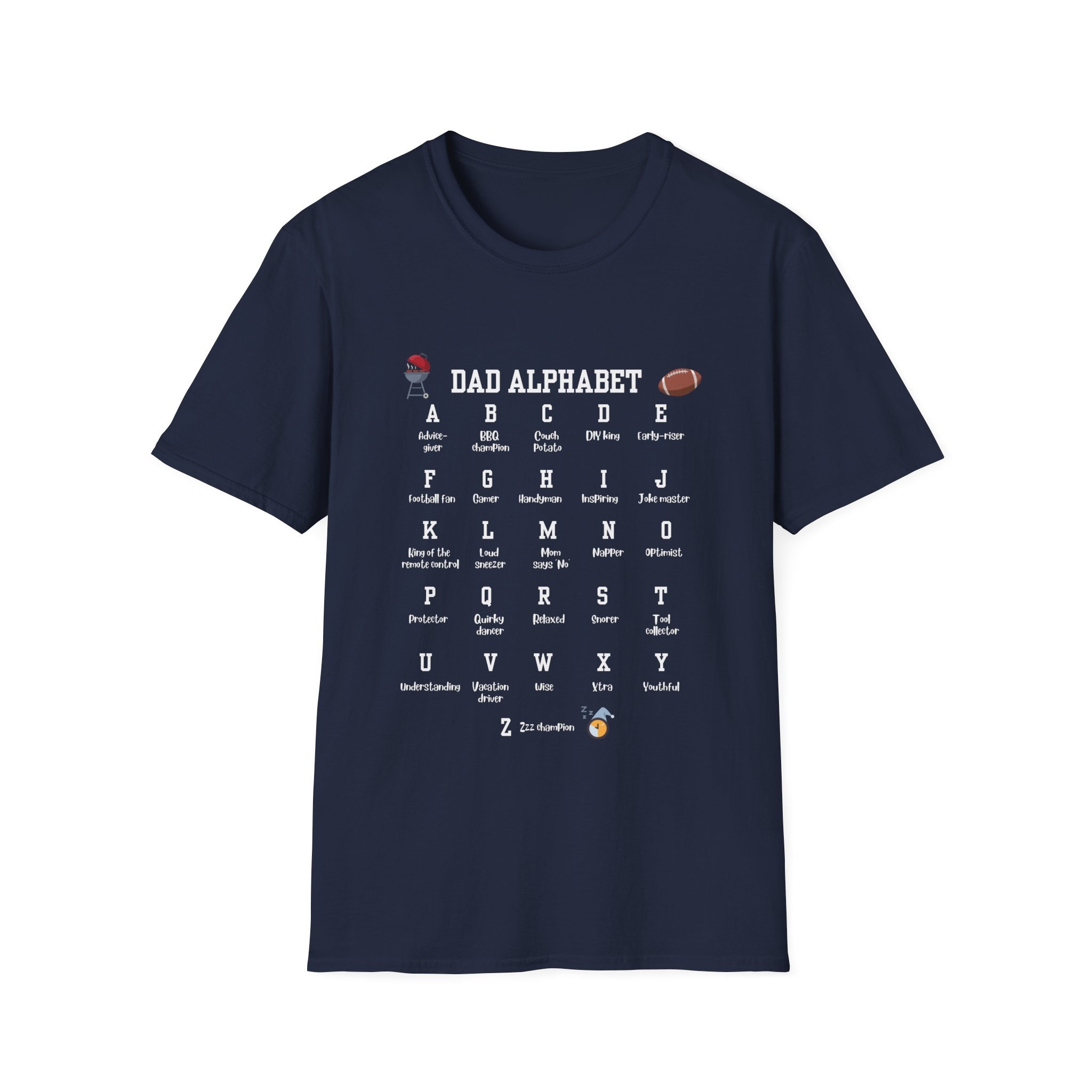 Dad Alphabet Shirt, Dad ABC Tee, Funny Gift for Father&#39;s Day, Trendy Tshirt for Dad