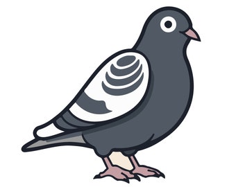 Cute Pigeon Decal - SVG/DXF/PNG/Jpeg - pigeon vector image instant download